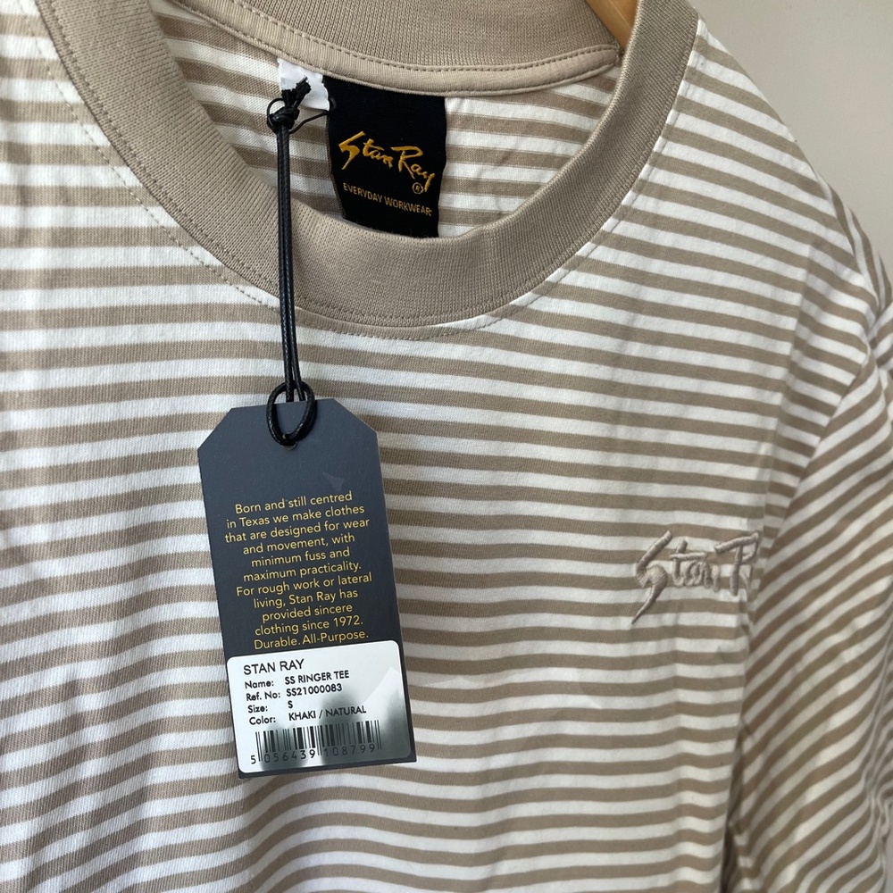 BNWT Stan Ray Ringer Tee khaki/natural - Picture 5 of 7